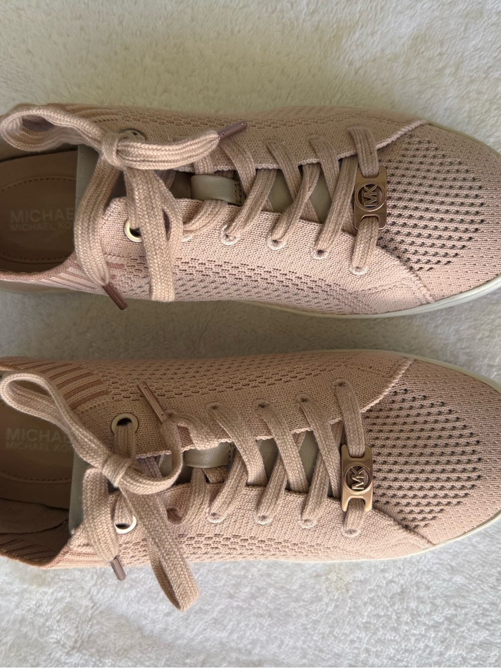 Michael Kors Blush Pink Knit Fashion Sneakers Size 8.5